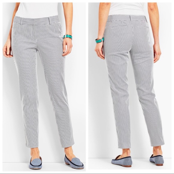 NEW Talbots Striped Hampshire Ankle Pants - Picture 1 of 7